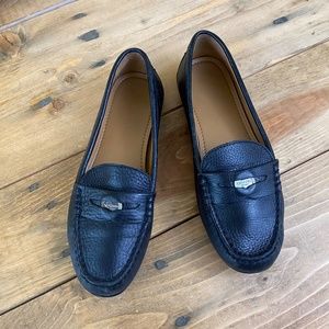 Coach Black Leather Penny Loafers Size 7.5